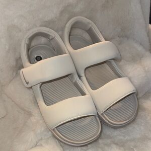 Nike White Women's Double-Strap Velcro Sandals
